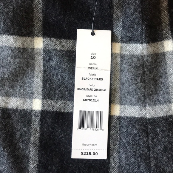 Black, Grey, and White Theory Plaid Shorts - Picture 3 of 3